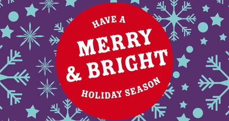 Image of christmas greetings text over christmas pattern and decoration © vectorfusionart