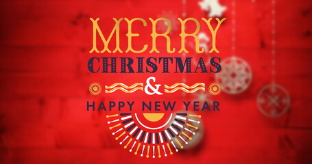 Image of christmas greetings text over christmas pattern and decoration © vectorfusionart