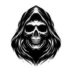 Grim Reaper Silhouette Vector Illustration