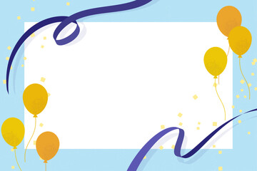 リボンと風船のフレーム