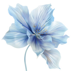 A Delicate Blue Flower Illustration Isolated on Transparent Background