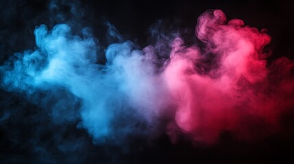 Naklejka premium Abstract Blue and Red Smoke Clouds Against Black Background