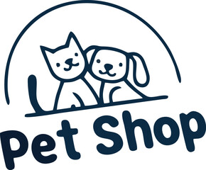 Pet Shop Logo Design Concept Vector Illustration White Background 