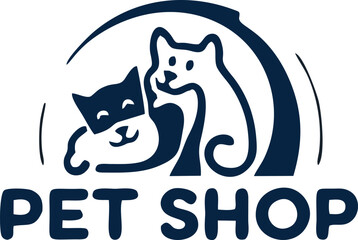 Pet Shop Logo Design Concept Vector Illustration White Background 