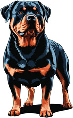 Rottweiler line vector illustration white background	