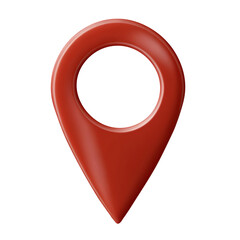 Red location map pin on transparent background PNG Generative AI