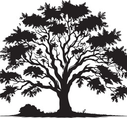 silhouettes of trees