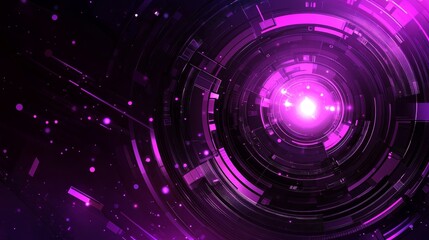 Obraz premium Abstract digital design featuring vibrant purple hues and circular patterns.