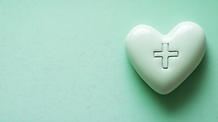 White Heart Shaped Object With Cross Design