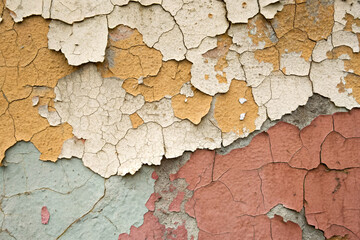 A close-up of peeling paint on a wall
