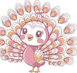  peacock has a round face