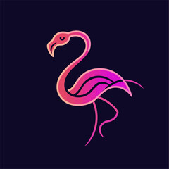 Logo illustration Flaminggo gradient colorful