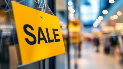 Clearance sale signs displayed prominently in store windows, attracting shoppers with enticing discounts and promotions, reflecting the excitement and urgency of retail bargains