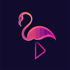 Logo illustration Flaminggo gradient colorful