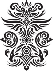 set of black and white ornament