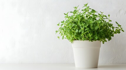 Lush Green Plant Thriving in a White Pot