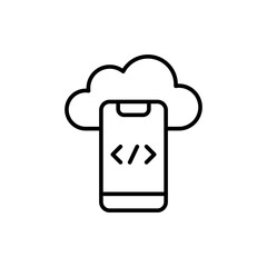 Mobile API outline icons, minimalist vector illustration ,simple transparent graphic element .Isolated on white background