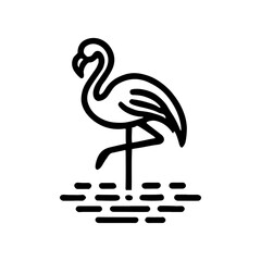Flamingo line logo icon vector illustration design on white background.
