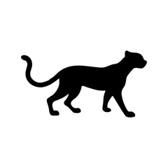Cheetah cub silhouette vector illustration design on white background.