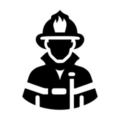 Minimalistic Firefighter Icon Vector with Bold Design