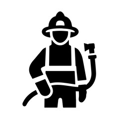Elegant Vector Firefighter Icon in a Sleek, Minimal Design