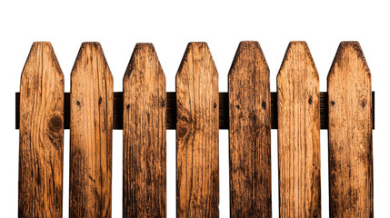 Fototapeta premium Wooden Picket Fence Close-up with Weathered Texture and Rustic Charm Perfect for Garden or Outdoor Landscape Photography