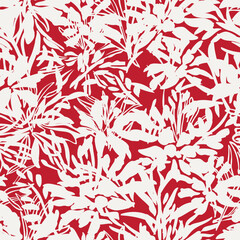 Red Botanical Floral Seamless Pattern Design © Siu-Hong Mok