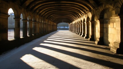 Obraz premium Beautiful Archway with Shadows Underneath in Historic Architecture