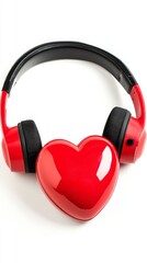 Red Heart Headphones - A Romantic Gift for Music Lovers