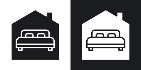 Accomodation icons in flat style