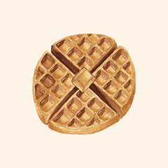 hand drawn delicious waffle illustration