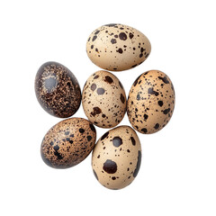 Obraz premium Assorted Quail Eggs on White Background
