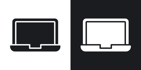 Laptop icons in flat style