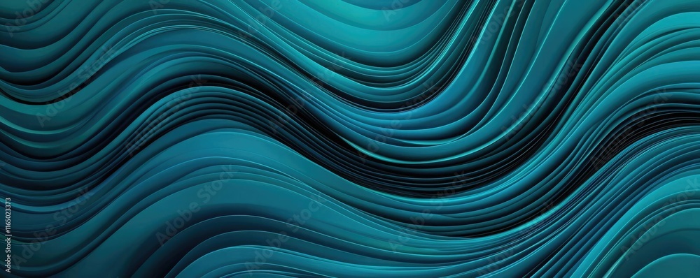 Poster Noise abstract background idea. Abstract waves in shades of teal, creating a fluid and dynamic pattern for design usage.