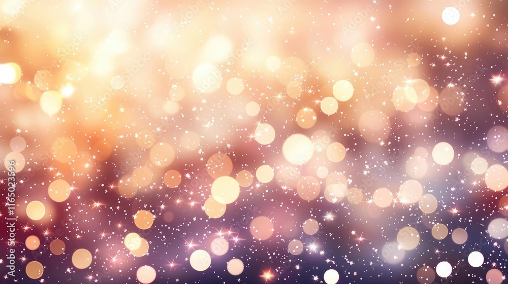 Poster Starry abstract background idea. A beautiful, abstract background filled with colorful bokeh lights and sparkles.