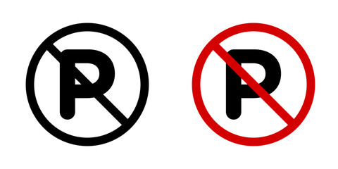 No parking sign vectors in flat style