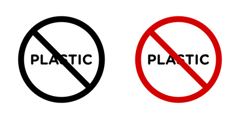 No plastic sign vectors in flat style