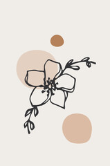 Hand Drawn Minimalist Flower Outline