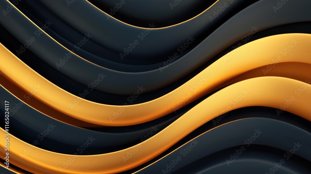 Poster noise abstract background idea. abstract wavy lines in black and gold create a modern, luxurious des