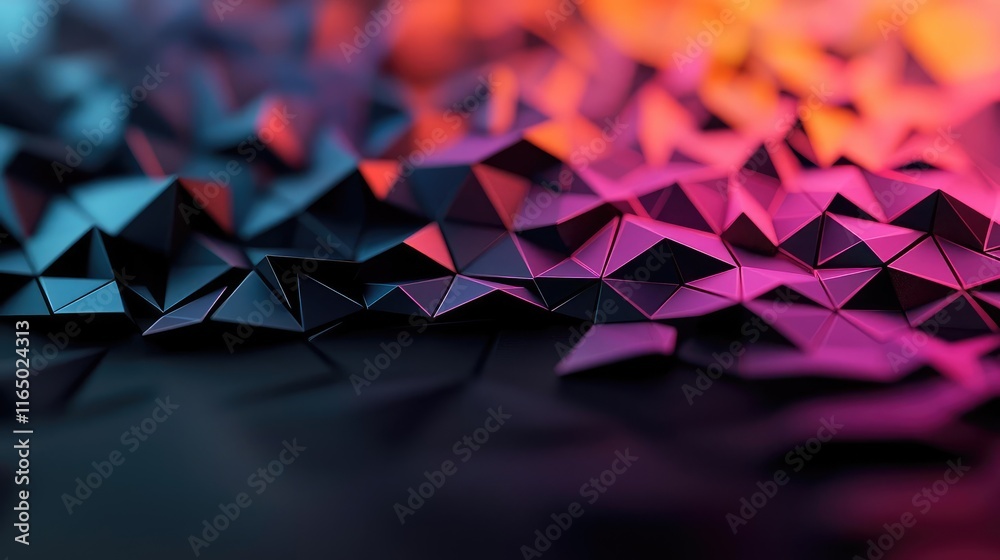 Poster Noise abstract background idea. Vibrant abstract surface with geometric triangular shapes in vivid colors and patterns.