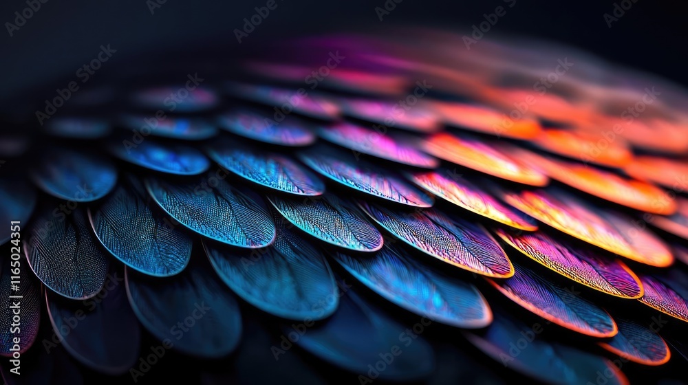 Poster noise abstract background idea. a close-up view of iridescent feathers showcasing stunning colors an