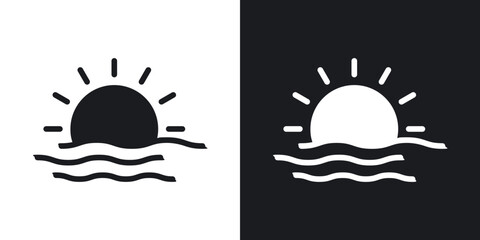 Sunrise icons in flat style