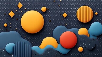 Abstract Colorful Shapes Cosmic Design Background