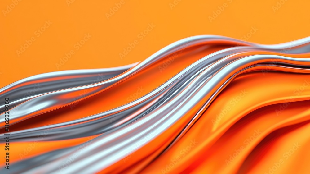 Poster Noise abstract background idea. Abstract orange and silver wave patterns creating a dynamic visual for design projects.