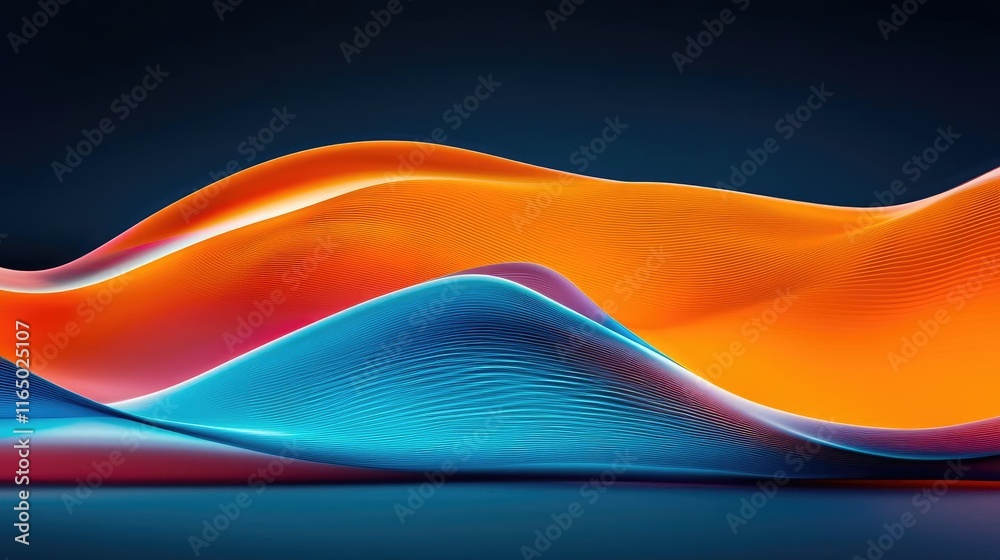 Aufkleber noise abstract background idea. abstract digital art showcasing vibrant waves in blue and orange ton