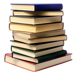 Stacked Books Isolated on Transparent Background