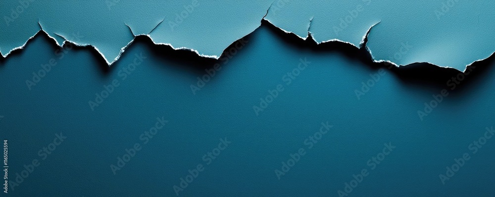 Poster torn abstract background concept. abstract design featuring torn paper edges revealing a blue backgr