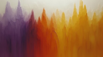 Abstract Cityscape Warm Hues Gradient Painting