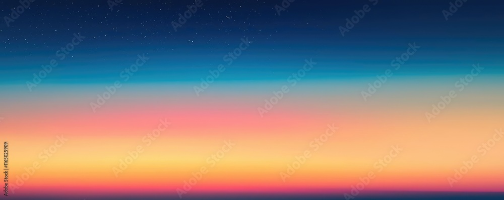 Poster starry abstract background idea. vibrant sunset colors blending into a serene gradient of blue and o