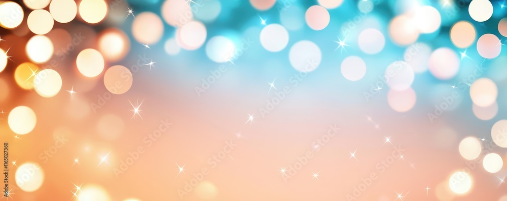 Poster Starry abstract background idea. Colorful bokeh background with shimmering lights and a dreamy atmosphere.